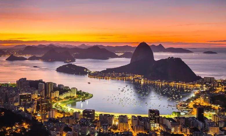 Vista da Baía de Guanabara no Rio de Janeiro