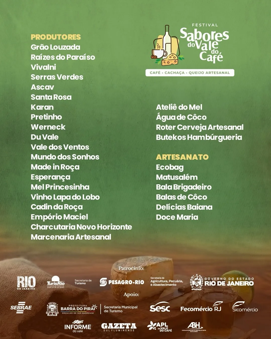 Festival Sabores do Vale do Café reúne produtores, cafés especiais e queijos artesanais em Ipiabas