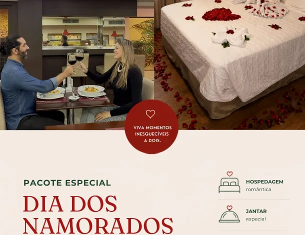 Pacote especial de Dia dos Namorados no Arosa Rio Hotel