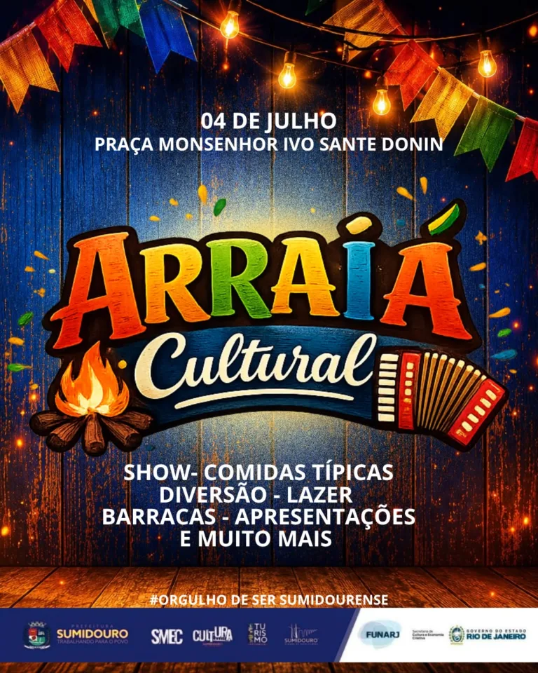 Arraiá Cultural em Sumidouro terá show, comidas típicas e apresentações em 4 de julho
