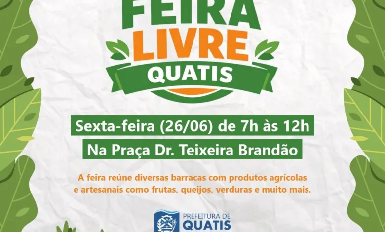 Quatis divulga Feira Livre com programação de economia local