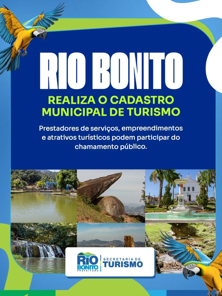 Chamamento público para cadastro do setor turístico de Rio Bonito