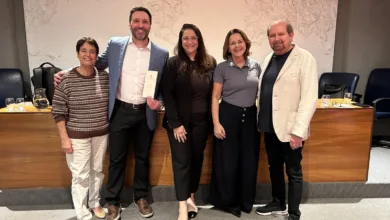 Cristina Fritsch, Richard Andreazza, Alessandra Harms, Rosana Carvalho e Guilherme Paulus reunidos no cafe da manha de capacitacao da Abav-RJ para agentes de viagens