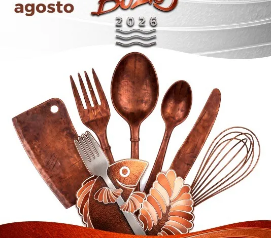 Material de divulgacao do Degusta Buzios 2026, festival gastronomico que reune mais de 120 estabelecimentos nas ruas e pracas de Armacao dos Buzios