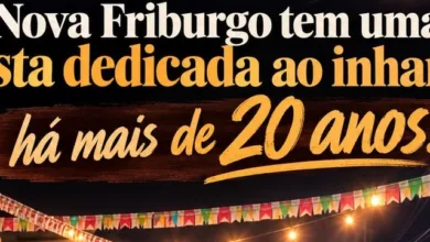 Card de divulgacao da Festa do Inhame 2026 no Campo de Rio Bonito de Cima, em Nova Friburgo, nos dias 31 de julho e 1o de agosto