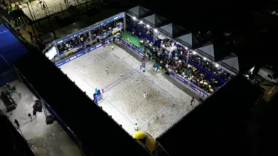 Arena montada para evento esportivo em Marica