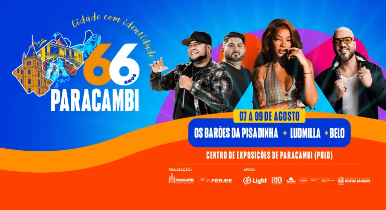 Arte oficial da programação Paracambi 66 anos