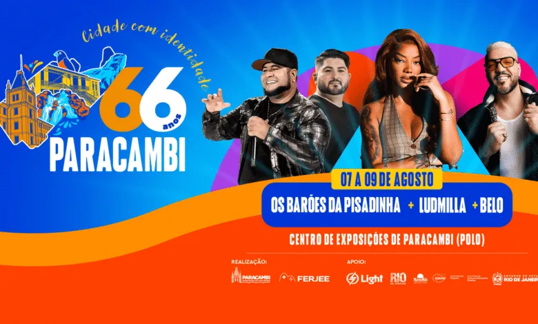 Arte oficial da programação Paracambi 66 anos