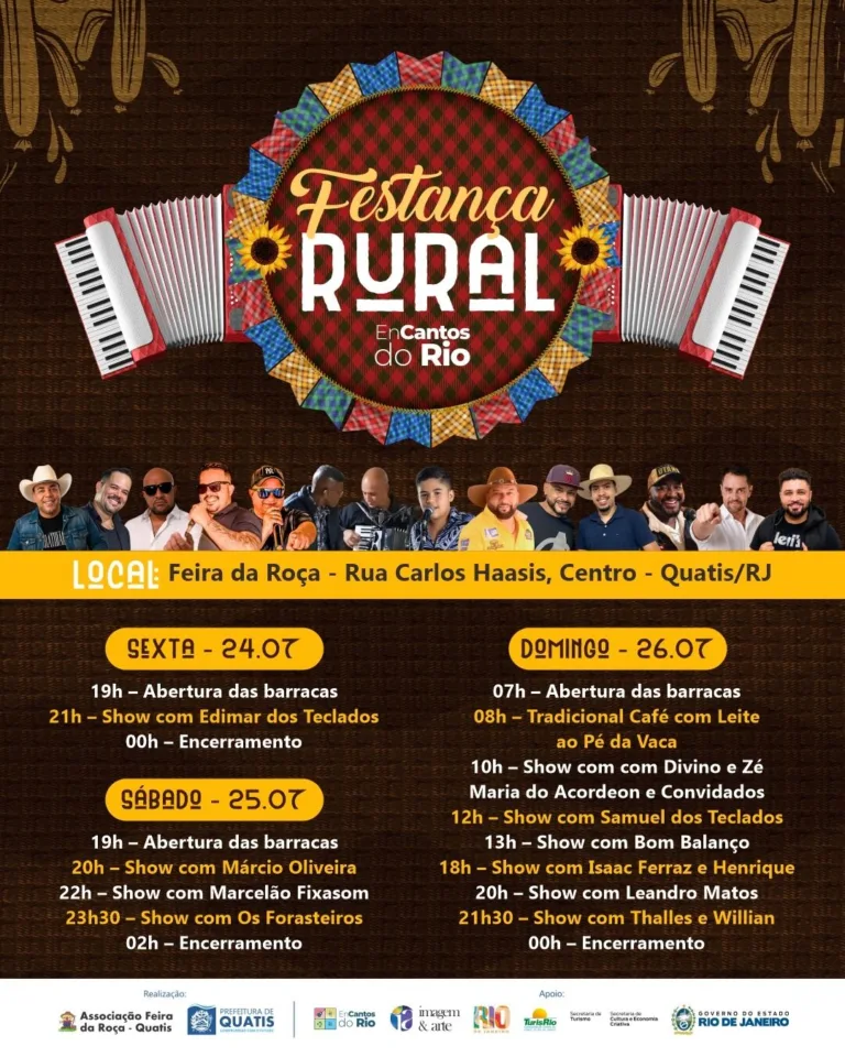 Quatis divulga programação da Festança Rural 2026 com diversas atrações na Feira da Roça – Prefeitura Municipal de Quatis