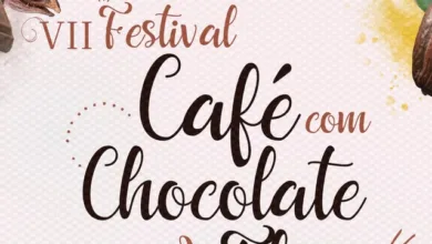 Card de divulgacao do VII Festival Cafe com Chocolate e Flores, de 4 a 7 de setembro no Lago de Javary, em Miguel Pereira